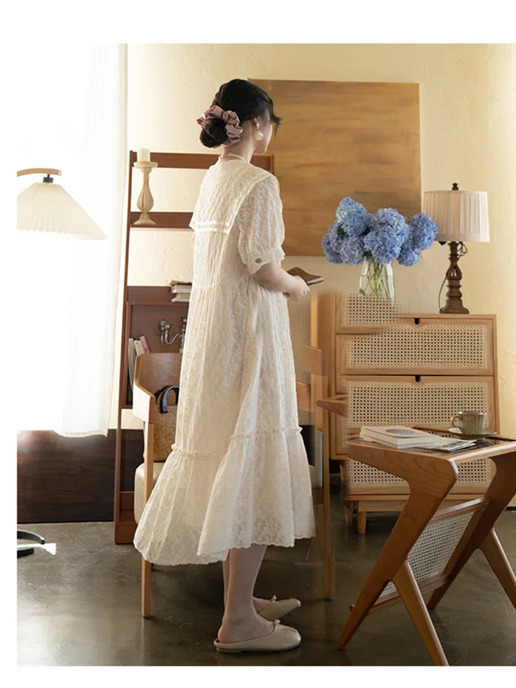 Lamtrip-Unique Full Embroidery Layers Lolita Lace Dress, Forest Mori Girl, Short Sleeve, Loose Dress, Quality, Spring, 2025