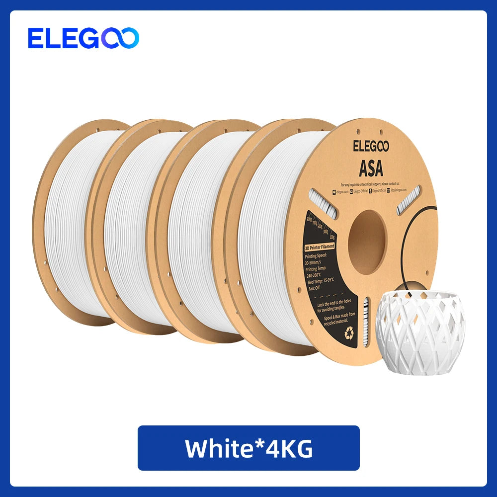 ELEGOO ASA Filament 1.75mm 1KG 3D Printer Filament perfect ASA Elegoo Filament for 3D Printer