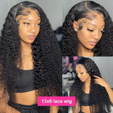 Deep Wave 40 Inch Frontal Wig Transparent 13x4 13x6 HD Lace Frontal Human Hair Wigs Curly Human Hair Lace Frontal Wigs For Women