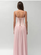 Sultry Elegant Maxi Dress Sexy Party Chiffon Slim Fit Formal Evening Gown Women Summer Date Night Trendy Streetwear