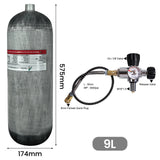 TUXING 4500Psi 300Bar 9L Carbon Fiber Cylinder High Pressure Diving Tank Filling Station Regulator Gauge Scuba Diving M18*1.5