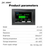 JKBMS accessory 4.3 inch LCD display suitable for all JK BMS models Cable120cm with 4 fixed screws Intelligent JKBMS accessory