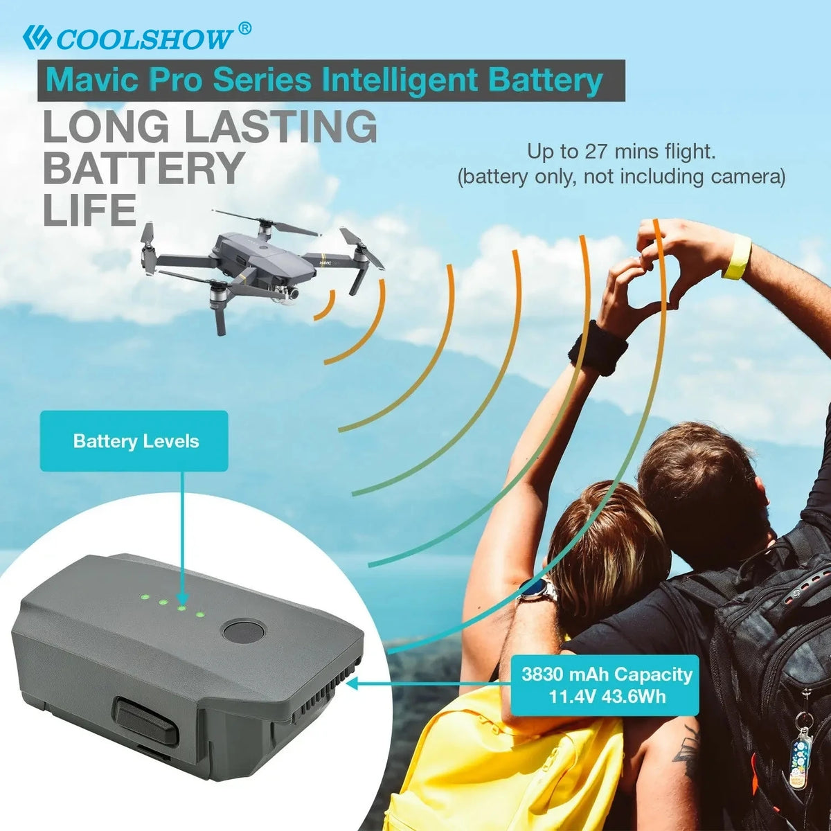 3830mAh Battery For DJI Mavic Pro Intelligent Flight Batteries / Charging Hub Charger For Mavic Pro Drone Battery Accessories