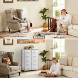 JHK Wardrobes For Bedroom With 5/7/10 White Lover Fabric Drawers Chest Wardrobe Closet For Storage Cabinet Bedroom Of Furniture