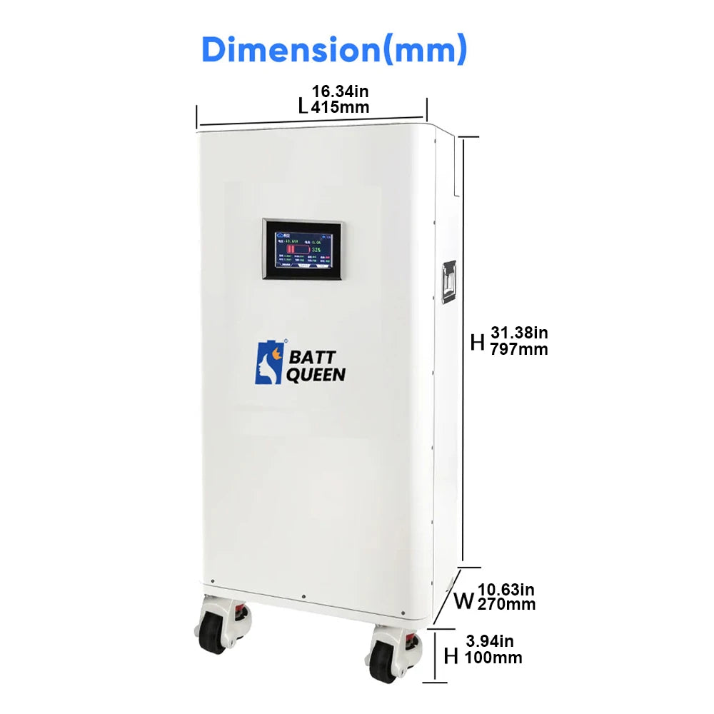 US Stock 51.2V280AH LifePO4 Battery Box 48V DIY KIT JK BMS pb2a16s20p 4.3 inch LCD 15kWh Home Solar System Battery Case Only