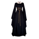 Women Dresses Vintage Medieval Cosplay Costume Ghost Witch Vampire Gothic Dress Halloween Christmas Masquerade Party Dress