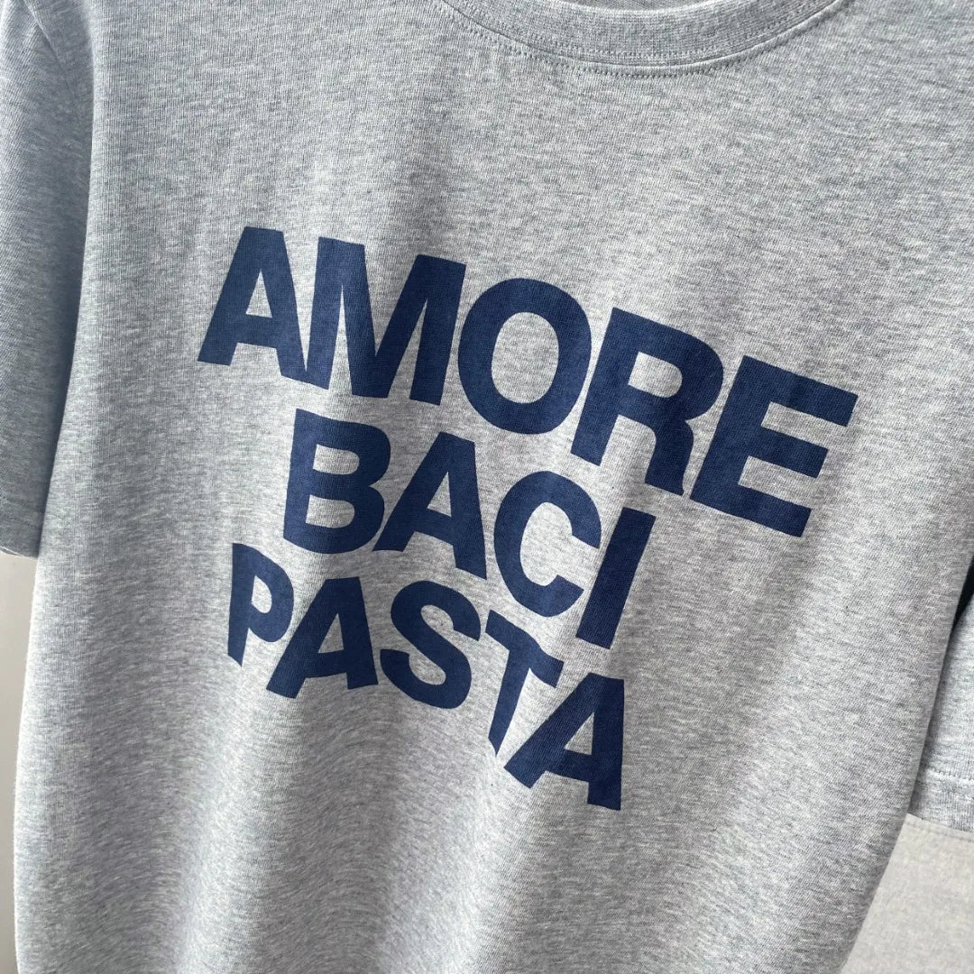 Women's Gray Tshirt Letter Print Pattern Short Sleeve Fashionable and Casual Tee 2024 Summer Female O-neck T-Shirt