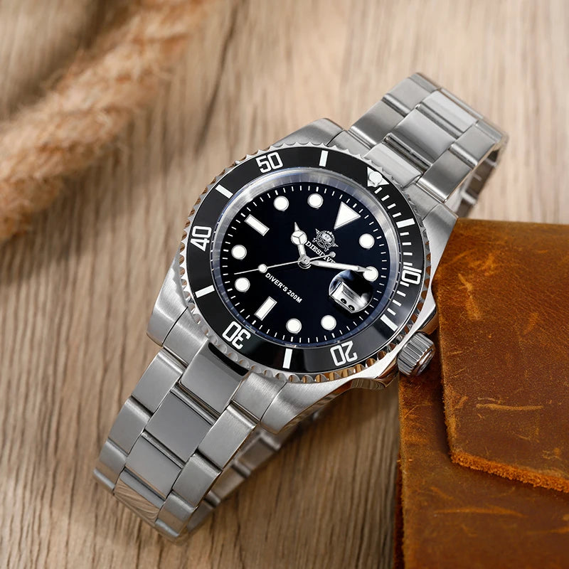 ADDIESDIVE Men's Diving Watch 200M Water Resistant BGW9 Blue Luminous Quartz Casual Business Wrist Watch New Men's Birthday Gift
