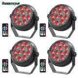 4PCS RGB Disco DJ Lights Wireless Rechargeable Par Lights 12LEDs Mini Stage Light for Party Bar Club Wedding Birthday Theater