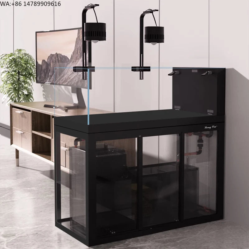 All-in-One AquariumAquarium Fish Tank Luxury Home Marine Rimless Black Glass With 15mm Thickness Easy-to-Care & Goldfish Compati