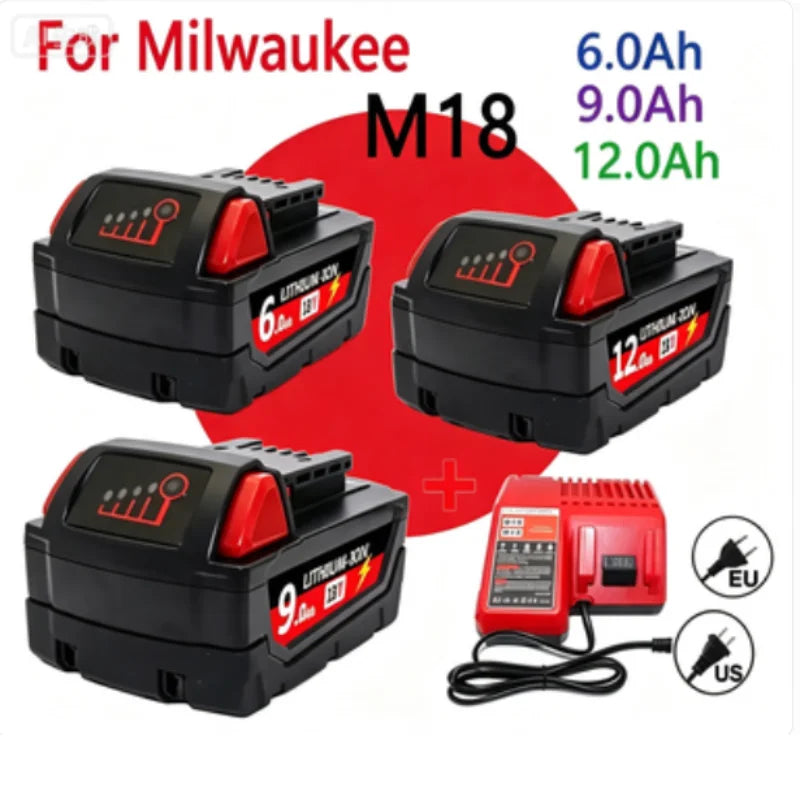 9.0Ah/12.0Ah/6.0A M18 18V Replacement For Milwaukee M18B5 XC Li-ion battery Charger, BR, 48-11-1815 2604-20 48-11-1850 charger