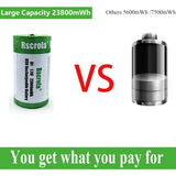 USB D Li-ion Rechargeable Batteries, High Capacity 1.5V 23800mWh Rechargeable D Battery, 4 H Fast Charge with Type C Port Cable