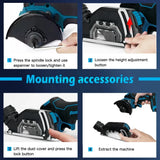 Makita  3 Inch Cordless Electric Angle Grinder 19500RPM Cut Off Tool Tile Cutter for Wood Tile Plastic Tool For 18V Battery