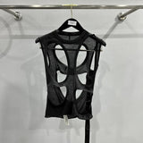 TIFICY High Street Cotton Hollow Out Tank Women's Style Personality Fashion Big Hole Design Outer Vest Top Tee Tanks Tshirt Tops