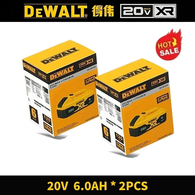 100% Genuine Dewalt 20V Battery, 2AH 5AH 6AH Rechargeable Lithium Ion Battery, Dewalt DCB200 Power Tool Replacement Battery
