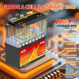 12V 168Ah Bluetooth LiFePO4 Battery Rechargeabel Deep Cycle Batteries 100A Smart BMS for RV Solar Boat Marine Trolling Motor