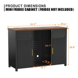 Large Coffee Bar Cabinet with Fridge Space, Mini Fridge Cabinet with Wine Storage, Buffet Sideboard Table for Home,, Customized