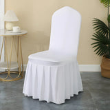 50/100pcs Pleated Skirt Spandex Chair Cover Hotel Banquet Party Events Wedding Decoration Dining Room Seat Protector Covers