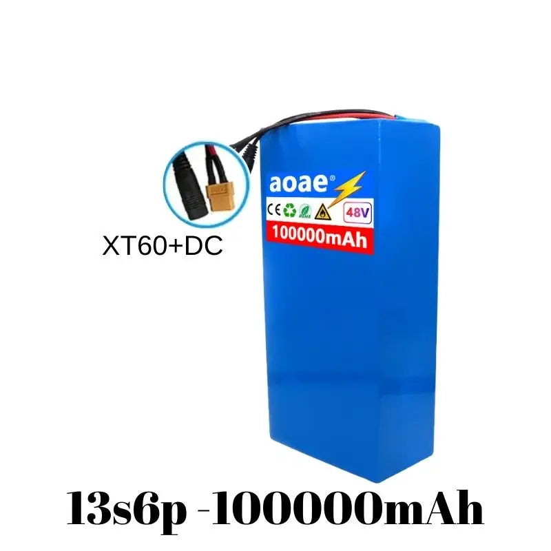 100%18650Original 48V 100Ah 13s6p Lithium Battery Pack 48v1500W Citycoco Motorized Scooter Batteries Built in 30A BMS