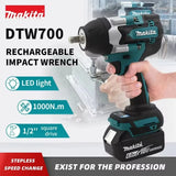Makita DTW700 Cordless Impact Wrench 18V Brushless Motor 1000Nm Variable Speed Electric Wrench High Effieiency Durable Auto Stop