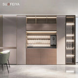 Customized Complete Modern l Shaped Easy Assemble Bedroom Gray Almirah Wardrobe Design