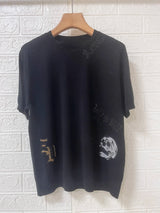 2026 Spring Summer Women Knit Thin Tshirt Skull Letter Rhinestone Short-sleeved Lady Round Neck Casual Knitted Tee