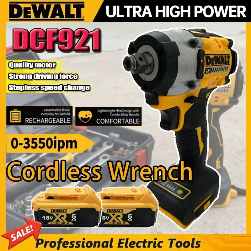 Dewalt  DCF921 Cordless Wrench  Atomic  Maximum 1/2 inch Cordless Impact Wrench Variable Speed Charging Wrench 18V20V Battery