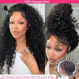 360 Full Lace Wig Human Hair Pre Plucked Hd 250 Density 360 Lace Front Wigs Deep Curly Wigs Human Hair Invisible Drawstring 40In