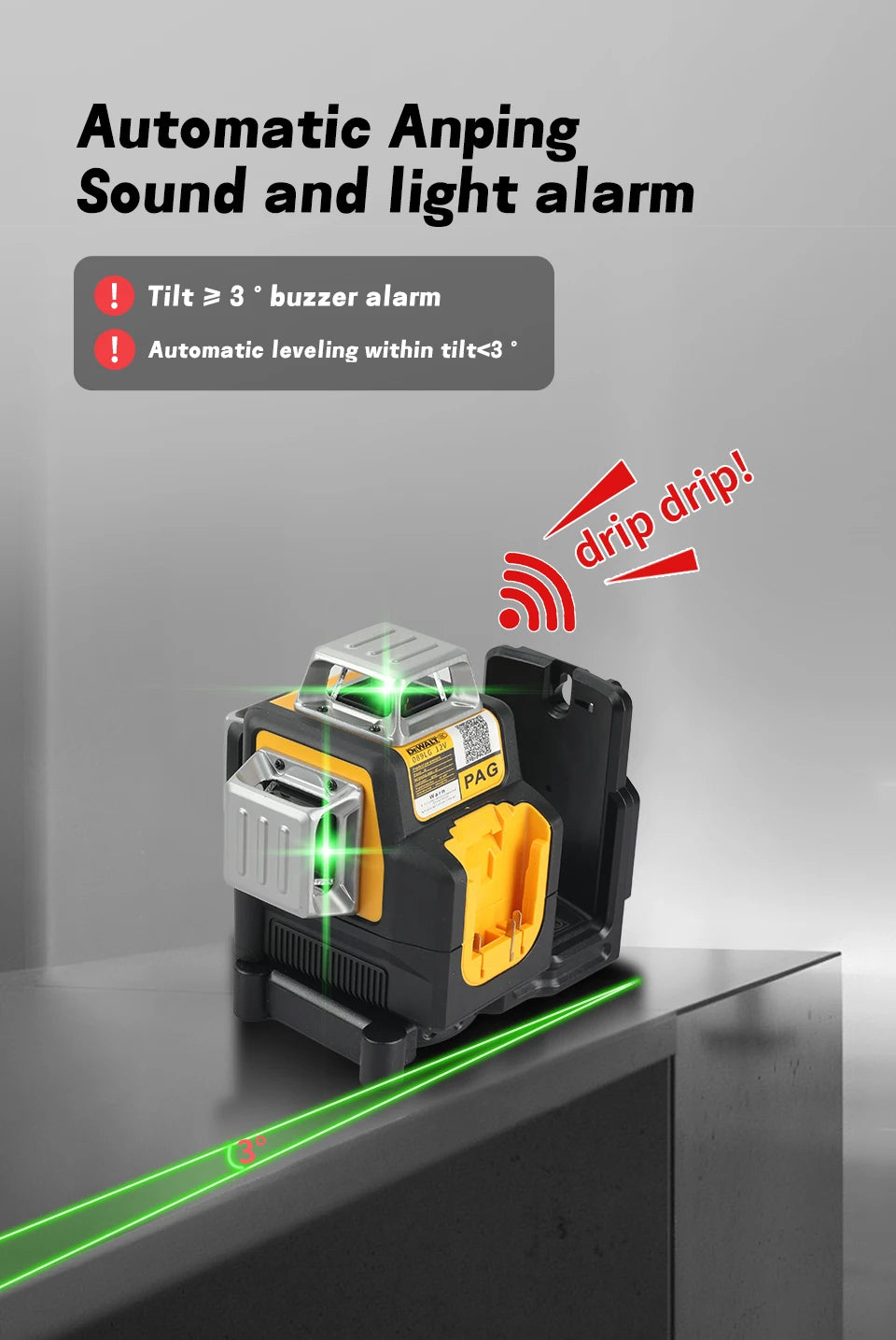 2026 Dewalt DW089LG 12V Green Laser Level, 12 Line 3-Sided 360° Vertical
