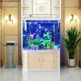All-in-One AquariumStylish Double Rounded Corner Glass Bar Aquarium Perfect Eco-Aquarium Home Office Decoration Saltwater Freshw