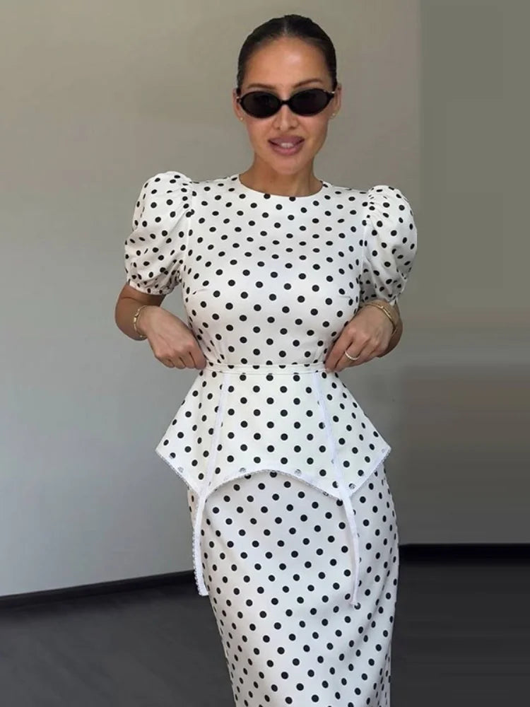 Women Dress Floral Print Satin Choker Neck Puff Sleeve Peplum Waist Maxi Dresses Elegant Vintage Beach Party Bodycon For Ladies