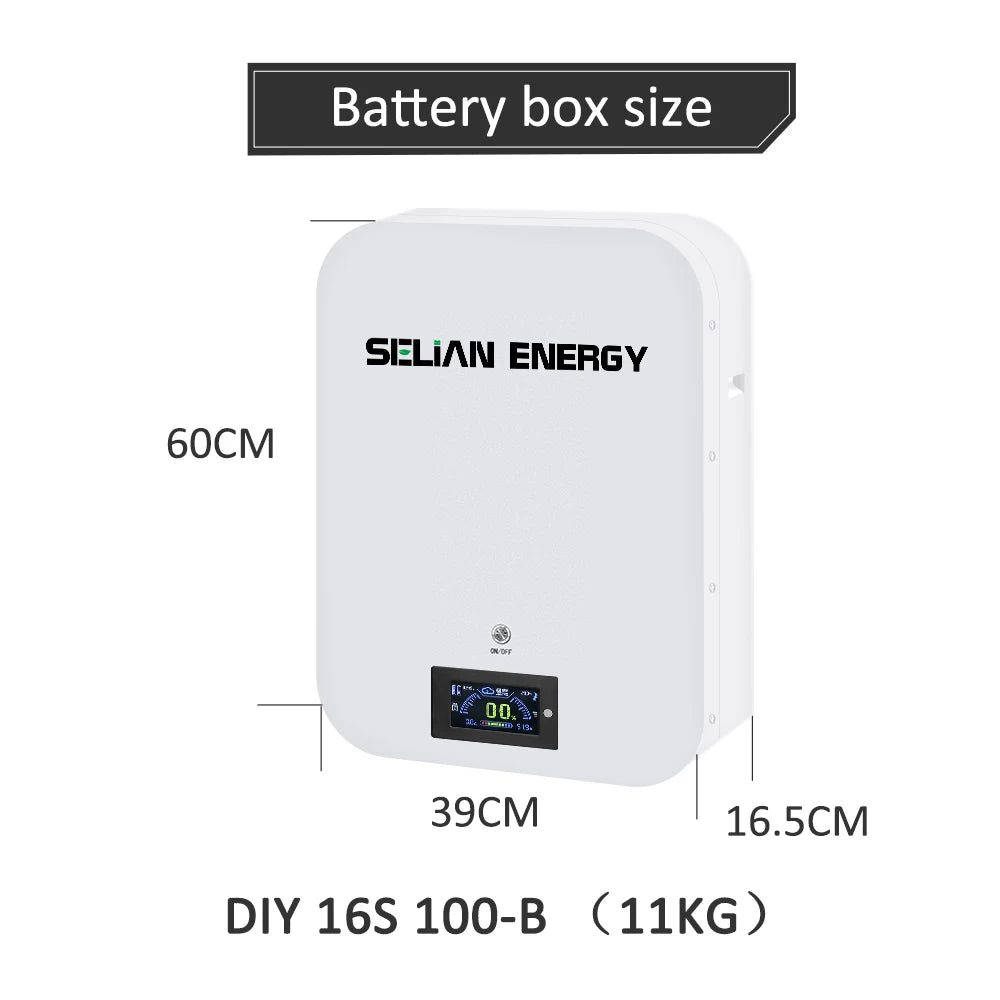 Selianenergy DIY Kits Box 48V 100Ah/105Ah LiFePO4 Battery Case With 16S 100A BMS for Solar Energy Storage For DIY 5kwh PL Stock