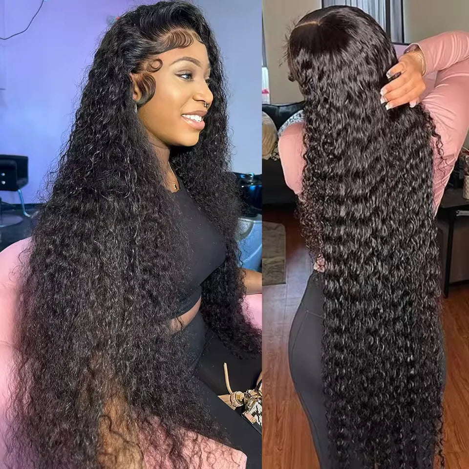 Deep Wave 13x6 HD Lace Frontal Wig Curly Lace Front Human Hair Wigs Water Wave 5x5 HD Lace Closure Wig 300% Full Hair Lace Wigs