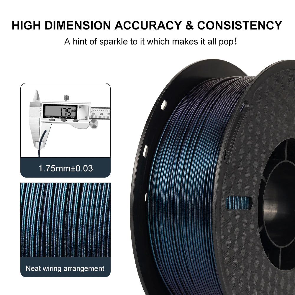 KINGROON PLA Burnt Titanium 3D Printer Filament 1.75mm 1kg 2kg Beautiful Color Change PLA Hide Layer Line 3D Printing Material