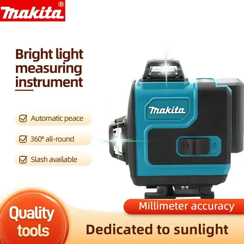 Makita 3D/4D 360° Green Laser Level: High Precision Horizontal/Vertical Construction Tool