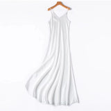 2026 Women's Fashion New 21MM 100% Natural Mulberry Silk Plain Satin Extended French Sexy Adjustable Shoulder Strap Solid Dress