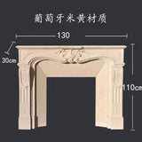 Marble French fireplace American modern retro silent wind natural travertine stone fireplace