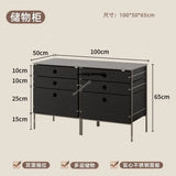 A139 Stainless steel solid wood chest cabinet household multi-layer storage storage living room locker