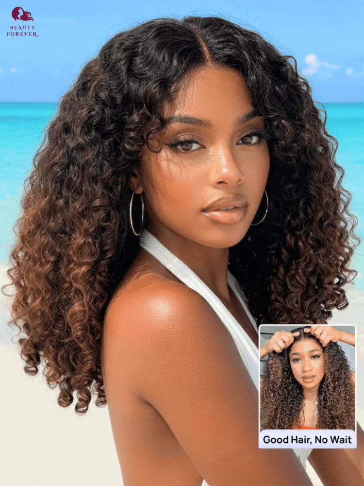 Beautyforever 3D Body Wave 13x4 7x5 Bye KNOTS Glueless Wig Human Hair Ready to Wear Drawstring Human Hair Wig Fits All Size Head