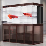 All-in-One AquariumUnder Cabinet Rectangular Living Room Home Office Ultra-clear Glass Screen Fish Tank Bottom Filter No WaterFi