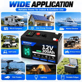 LIFEPO4 12V 21700 300AH Battery Is Integrated with BMS 200A for RV Solar External Rechargeable Network Lithium Iron Phosphate