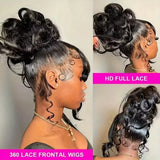 Invisible Strap 360 Full Lace Wig Body Wave 360 Hd Lace Wig 220% Density Natural Color Loose Body Wave Brazilian Human Hair Wigs