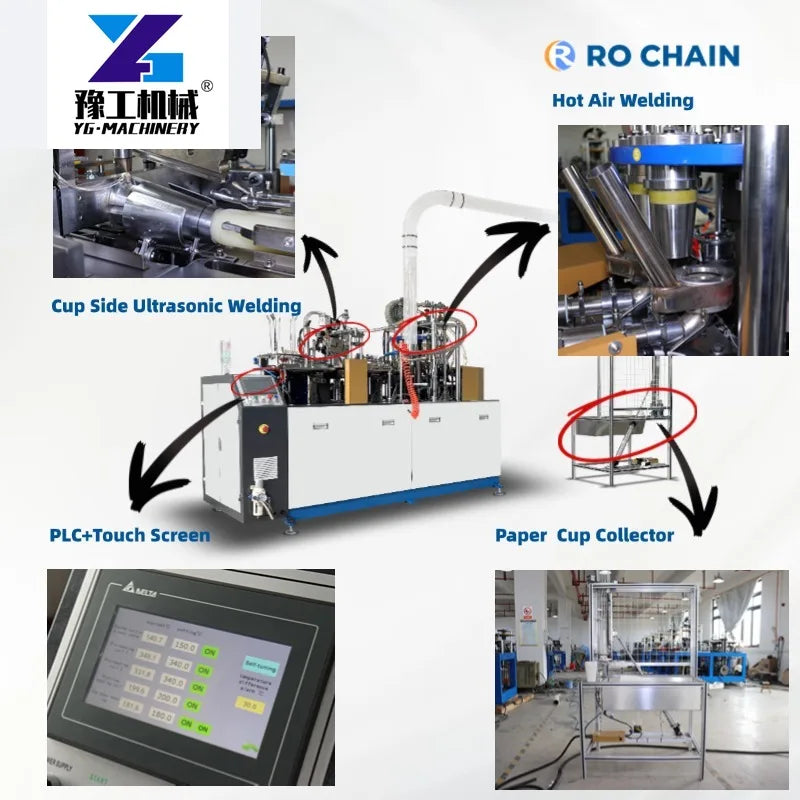 Customized High-Speed 2-18oz Paper Cup Making Machine Quality Small Factory Business Production Line Good Bearing Gearbox Motor