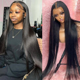 13x6 HD Transparent Bone Straight Lace Front Wig Brazilian Human Hair 30 40 Inch 200% Density 13x4 Lace Frontal Wigs Pre Plucked For Black Women 360 Lace Wig