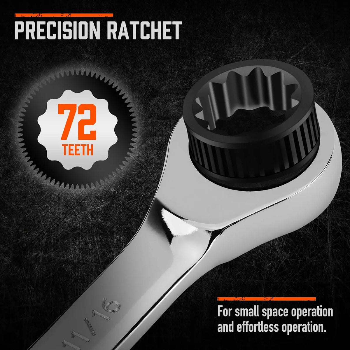 26-Piece Ratcheting Wrench Set with Organizer | Metric & SAE Sizes | 72-Tooth Chrome Vanadium Steel