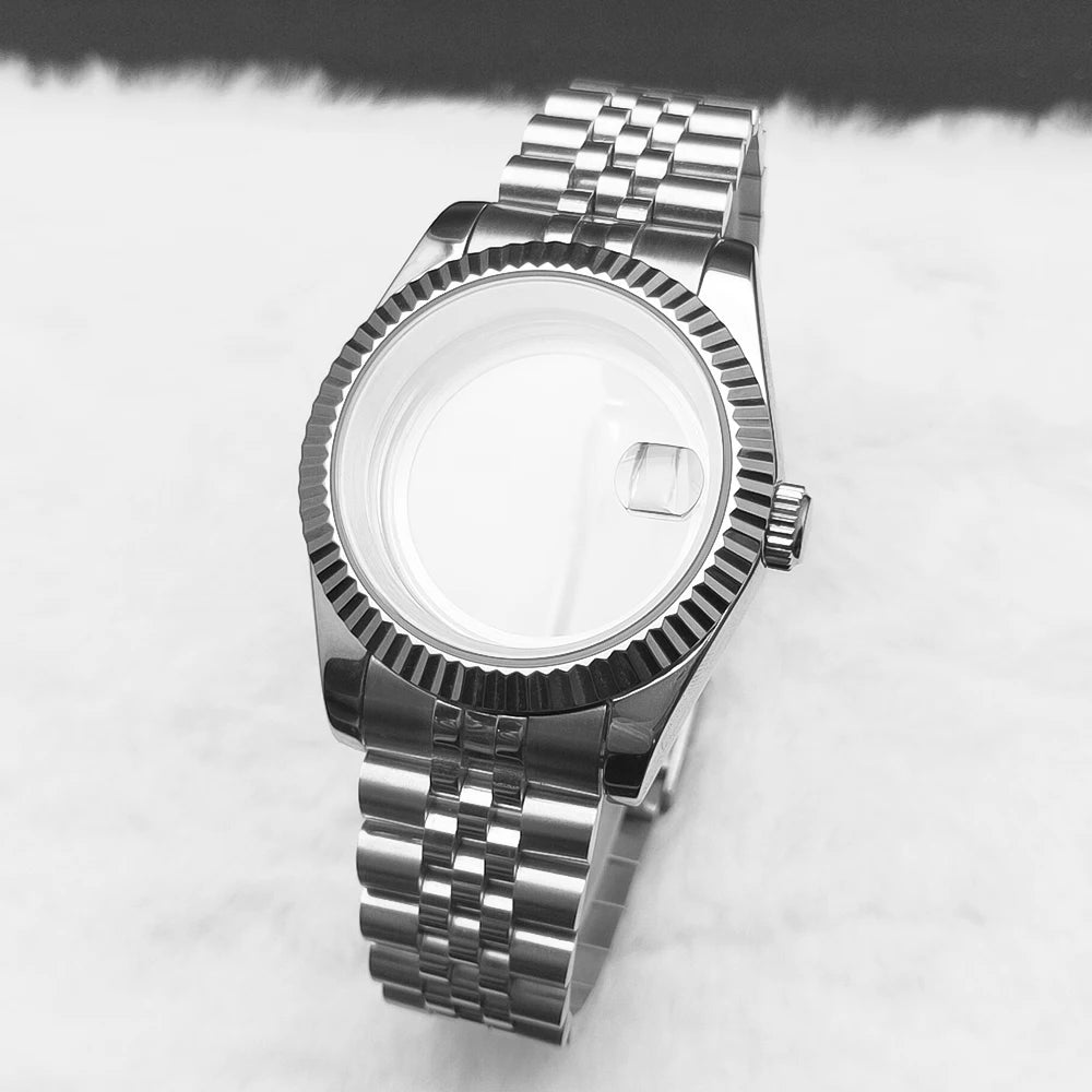 36mm/39mm Sapphire Glass For Men Watch Case Fit NH36 NH34 NH35 Movement Fashion Waterproof Jubilee Stainless Steel