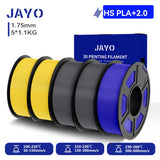 JAYO 3D PETG/PLA/PLA PLUS Filament 1.75mm PLA Filament 5 Rolls For Bambu FDM 3D Printer Neatly Wound 3D Printing Material for 3d