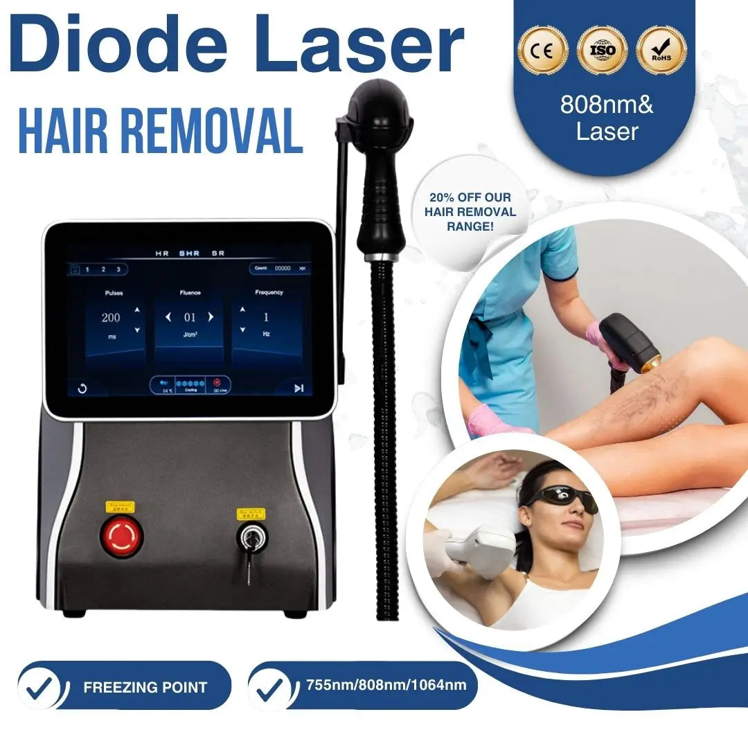 HOT Portable 4000W Diode Laser 10 Laser Bars 755NM 808NM 1064NM Wavelength Freezing Point Painless Permanent Hair Removal