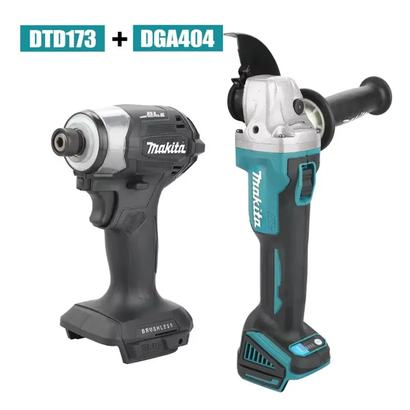 2026 Makita DTD173/DGA404 18V Brushless Cordless Impact Driver & Angle Grinder Rechargeable Power Tool Set