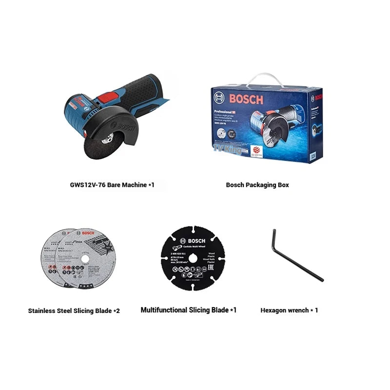Bosch GWS 12V-76 Brushless Angle Grinder 12V Brushless Motor Angle Grinder Lithium-Ion Angle Grinder Professional